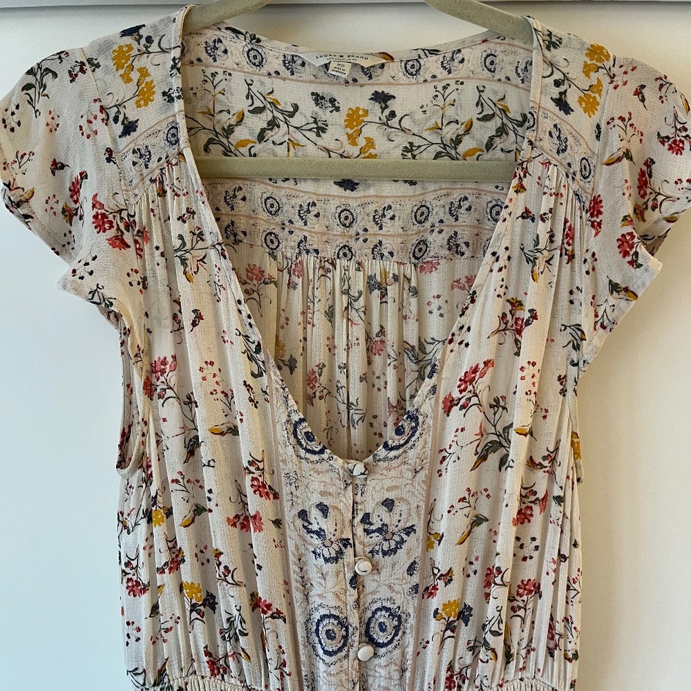 Sweet Lucky Brand dress with yellow and red flowers